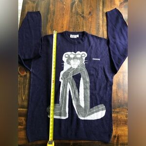 ICEBERG JEANS VINTAGE Y2K PINK PANTHER SWEATER SIZE XXL BLUE / NAVY BLUE ITALY